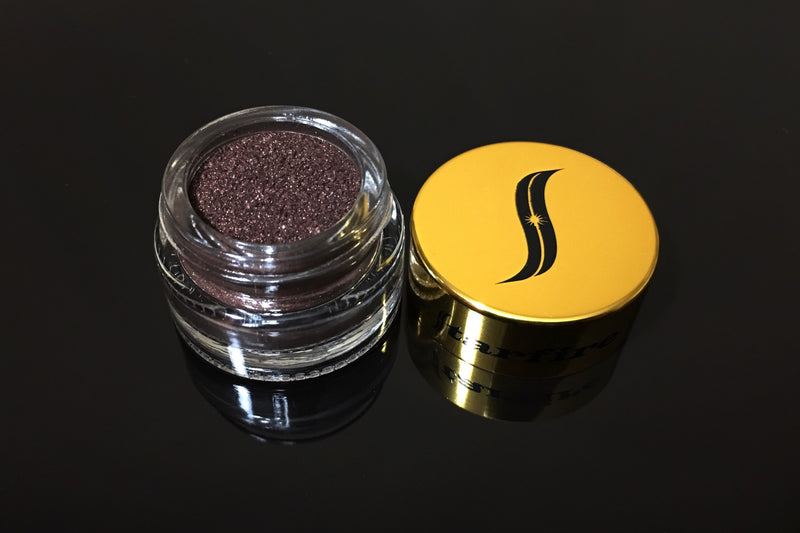 brown pigmented eyeshadow in glass jar-starfire cosmetics