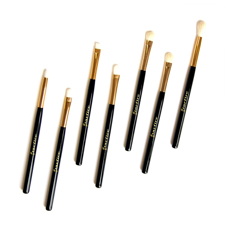 black and gold eyeshadow brush set standing upwards-starfire cosmetics