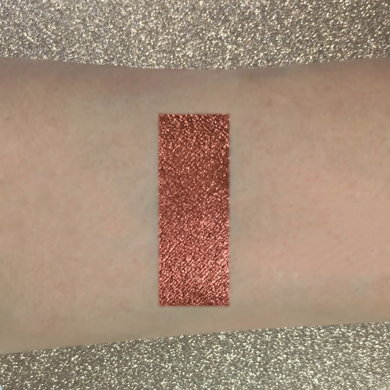 copper eyeshadow makeup on arm-starfire cosmetics