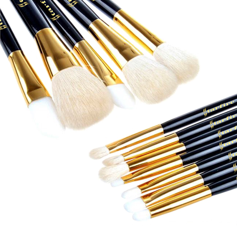 black and gold eyeshadow brushes-starfire cosmetics