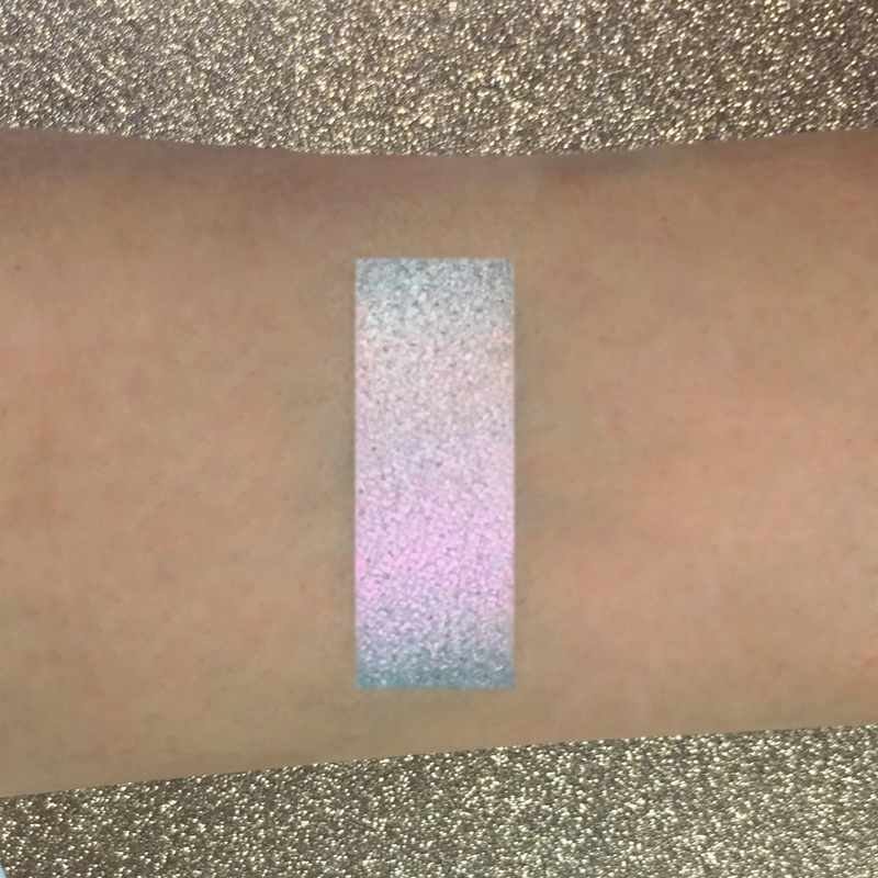 iridescent eyeshadow makeup on arm-starfire cosmetics