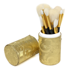 cosmetic brushes gold carrying case-starfire cosmetics