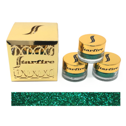 green glitter next to gold box-starfire cosmetics