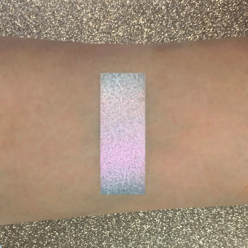 iridescent eyeshadow makeup on arm-starfire cosmetics