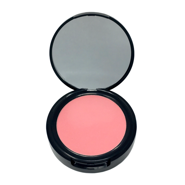 a light pink blush color in black case with mirror-starfire cosmetics