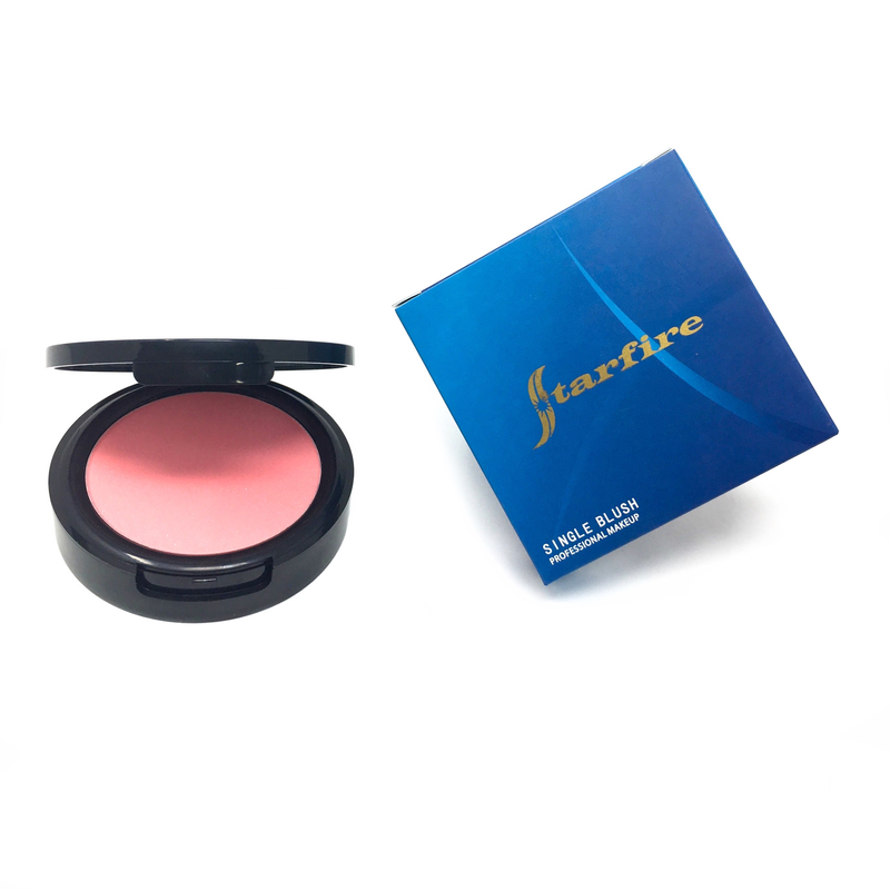a light pink blush in black case with blue packaging-starfire cosmetics
