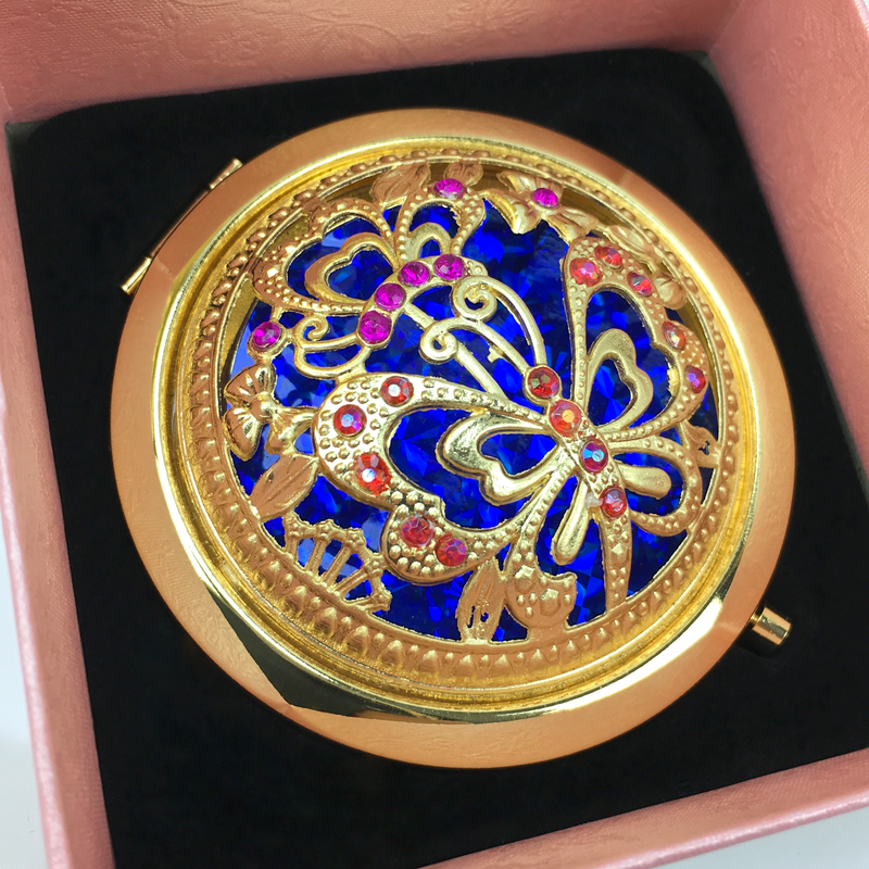 sapphire makeup mirror inside pink box-starfire cosmetics