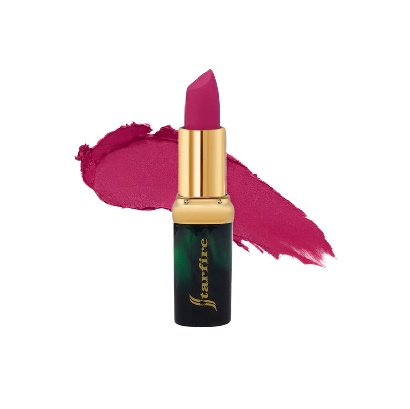 fuchsia matte lipstick gold tube-starfire cosmetics