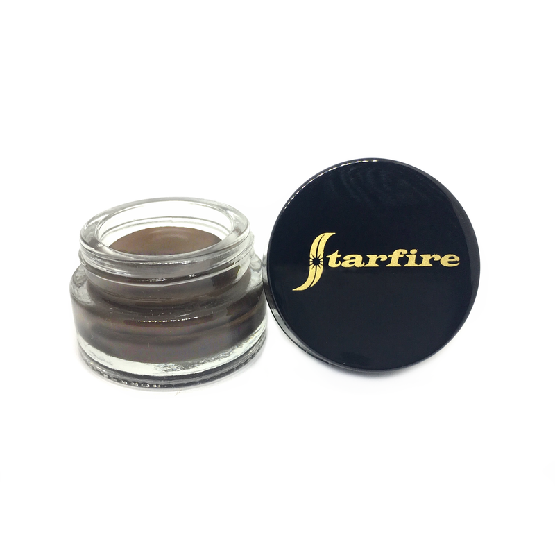 medium brown eyebrow pomade glass jar-starfire cosmetics